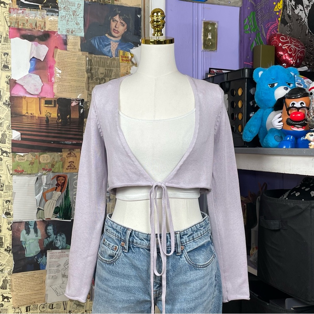 Zara Lilac Tie-Front Cardigan (NWTs)